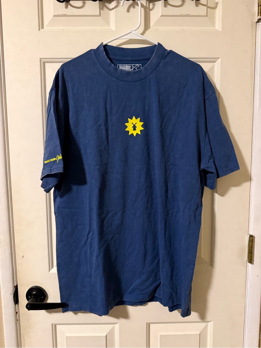 Dutch Bros Navy Blue Short Sleeve Tee with Yellow Star Logo